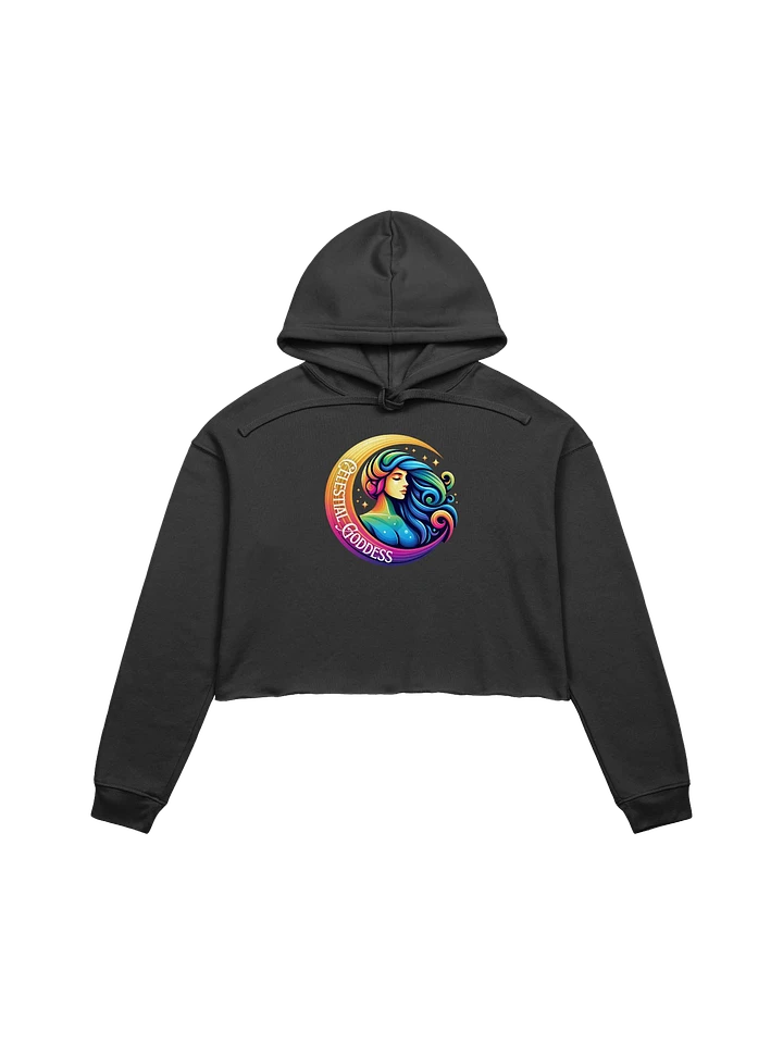 Celestial Crescent Moon Crop Hoodie product image (1)
