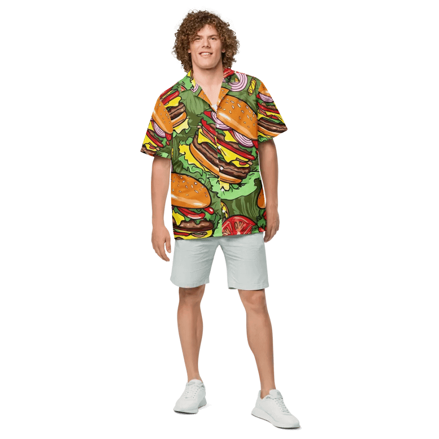 Hamburger BBQ Bliss Hawaiian Shirt product image (4)