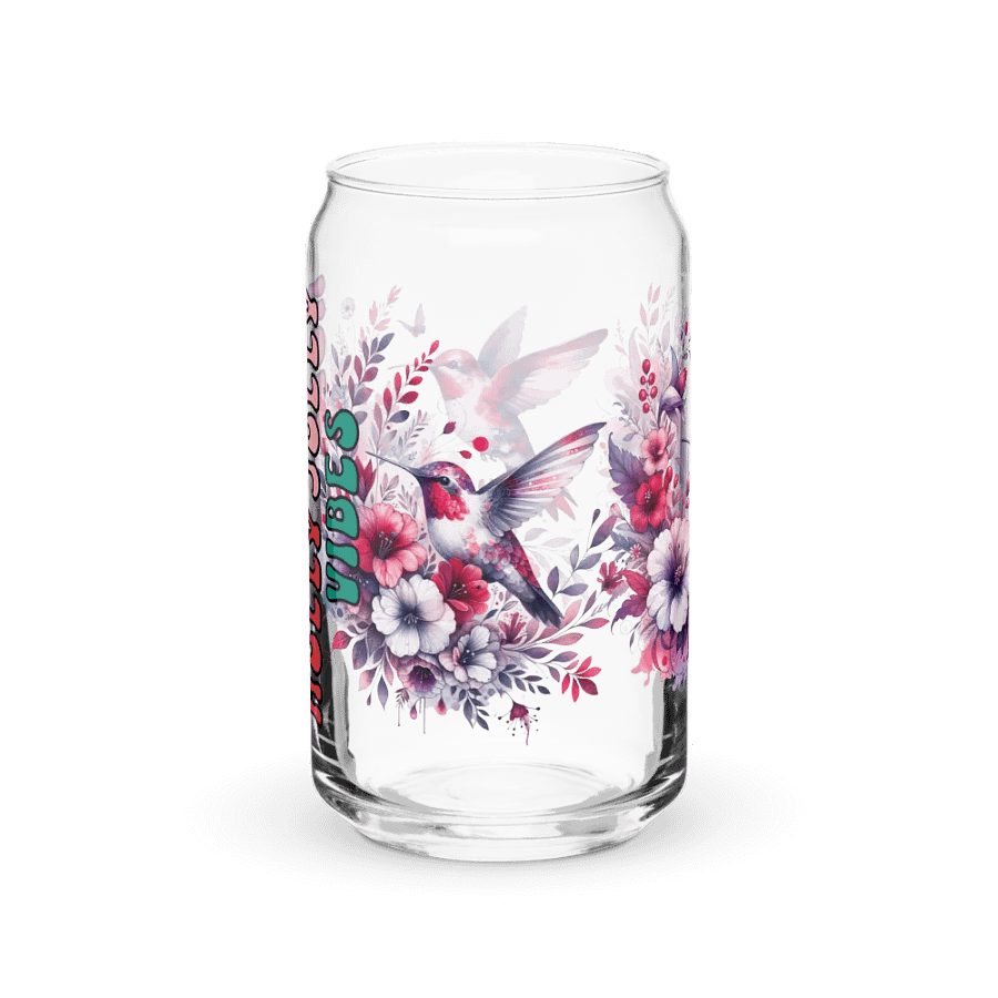 Holly Jolly Hummingbird And Flower Glass Can product image (6)