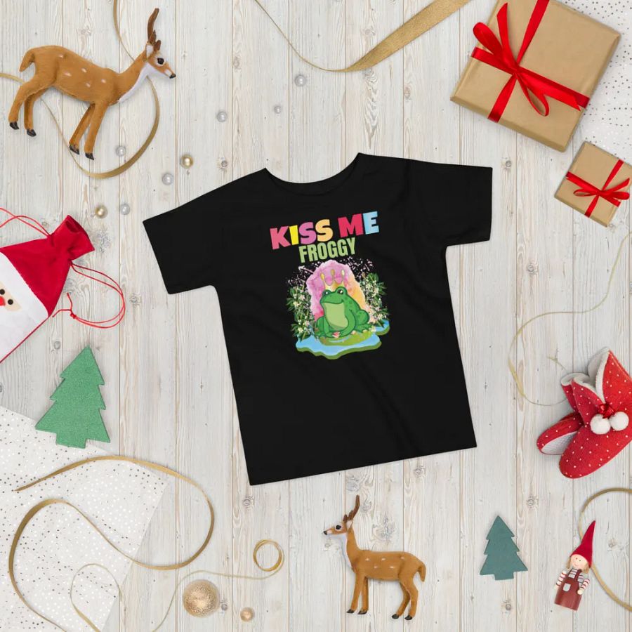 Kiss Me Froggy Colorful Funny Kids T-Shirt – Trendy Bella + Canvas Toddler Gift product image (7)