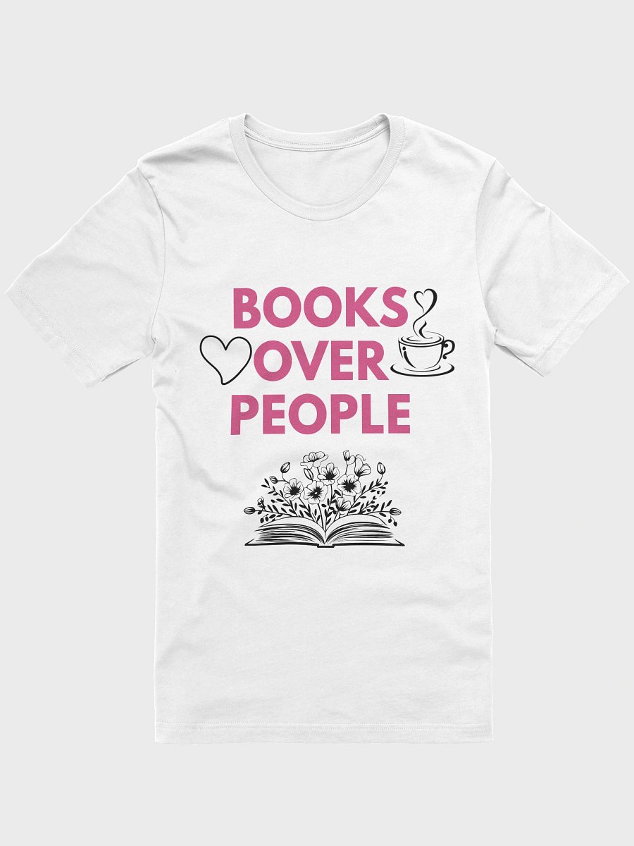 Books Over People – Aesthetic White Bella+Canvas T-Shirt product image (1)
