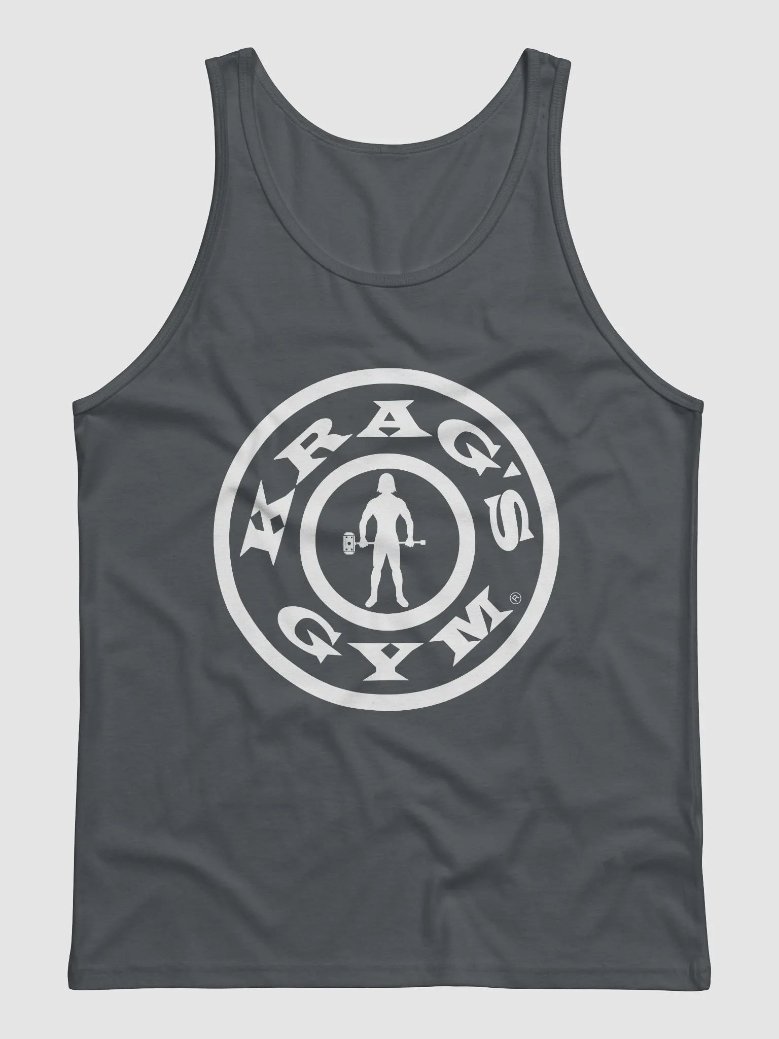 Krag's Gym Tank Top (white letter bullseye) product image (1)