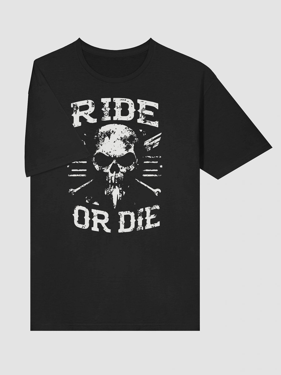 Ride or Die T-Shirt - Biker & Military Skull Emblem product image (3)