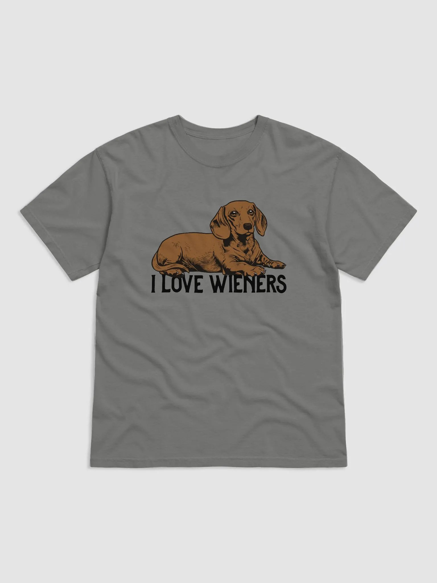 I Love Wieners T-Shirt of a Daschshund (Red/Brown) | Funny T-Shirt for Wiener and Doxie Owners product image (24)