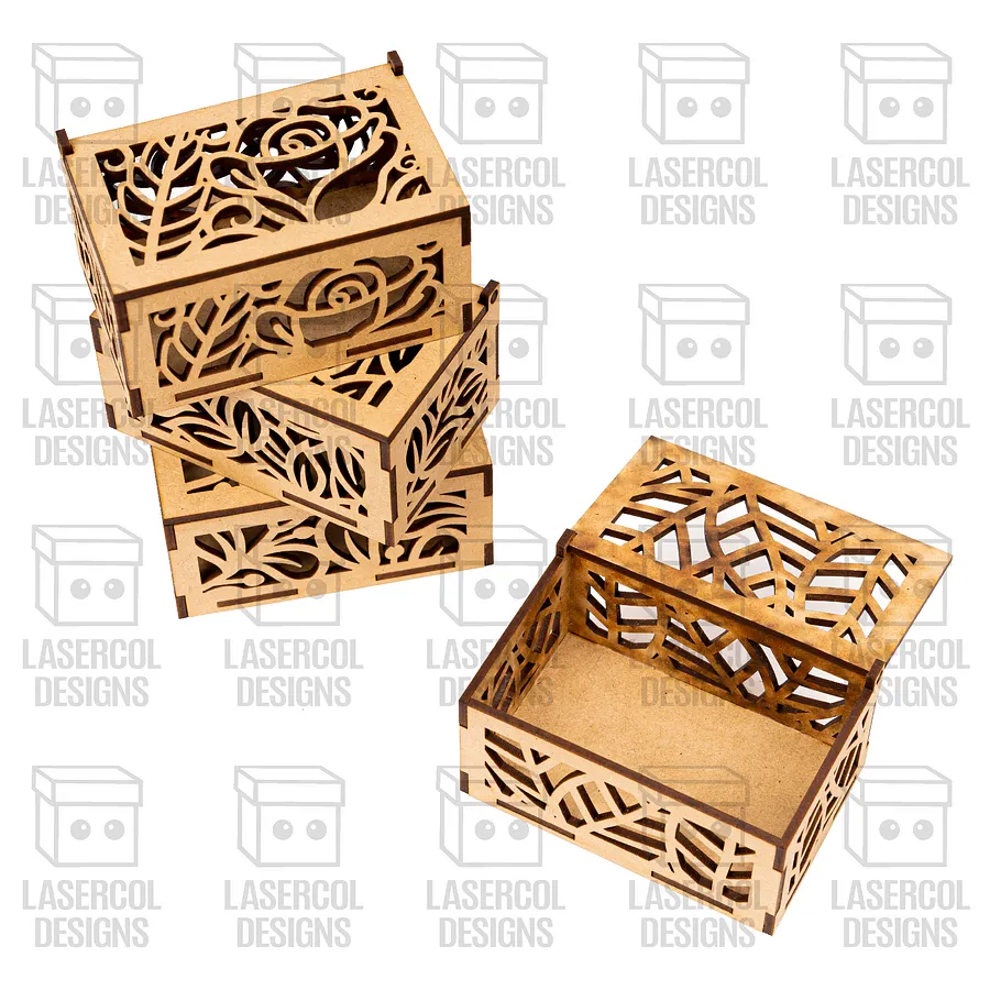 Boxes Bundle Set 1 & 2 (2 Sizes, 10 Styles Each) - Laser Cut Files product image (10)
