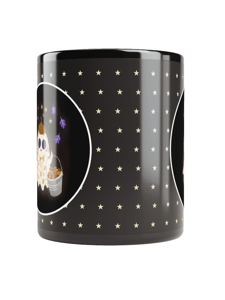 Little Ghost Acorn Collector - Black Ceramic Mug product image (2)