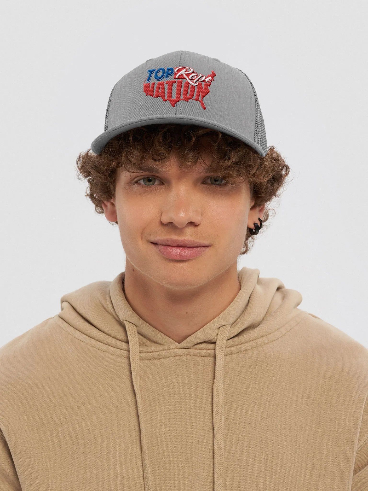 Top Rope Nation Logo Grey Trucker Hat product image (5)