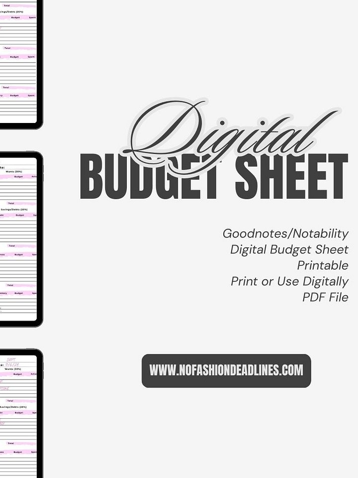 Printable Digital 50/30/20 Budget Planner | Budget Planner | 1 Page | Printable | Paycheck Planner | PDF File product image (2)