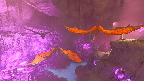 🔥 Into the Crystal Abyss 🔥
Beneath the surface lies a realm of glowing amethyst caverns and winged terrors. The hunt begins, ...