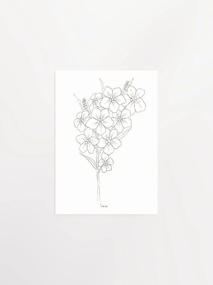 Forget-Me-Not Line Art Poster product image (1)
