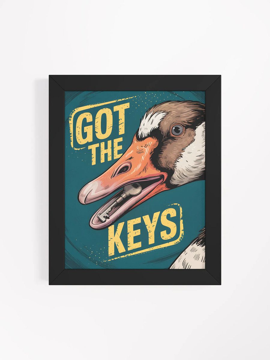 Got The Keys Goose Framed Print | Humorous Animal Wall Art product image (4)