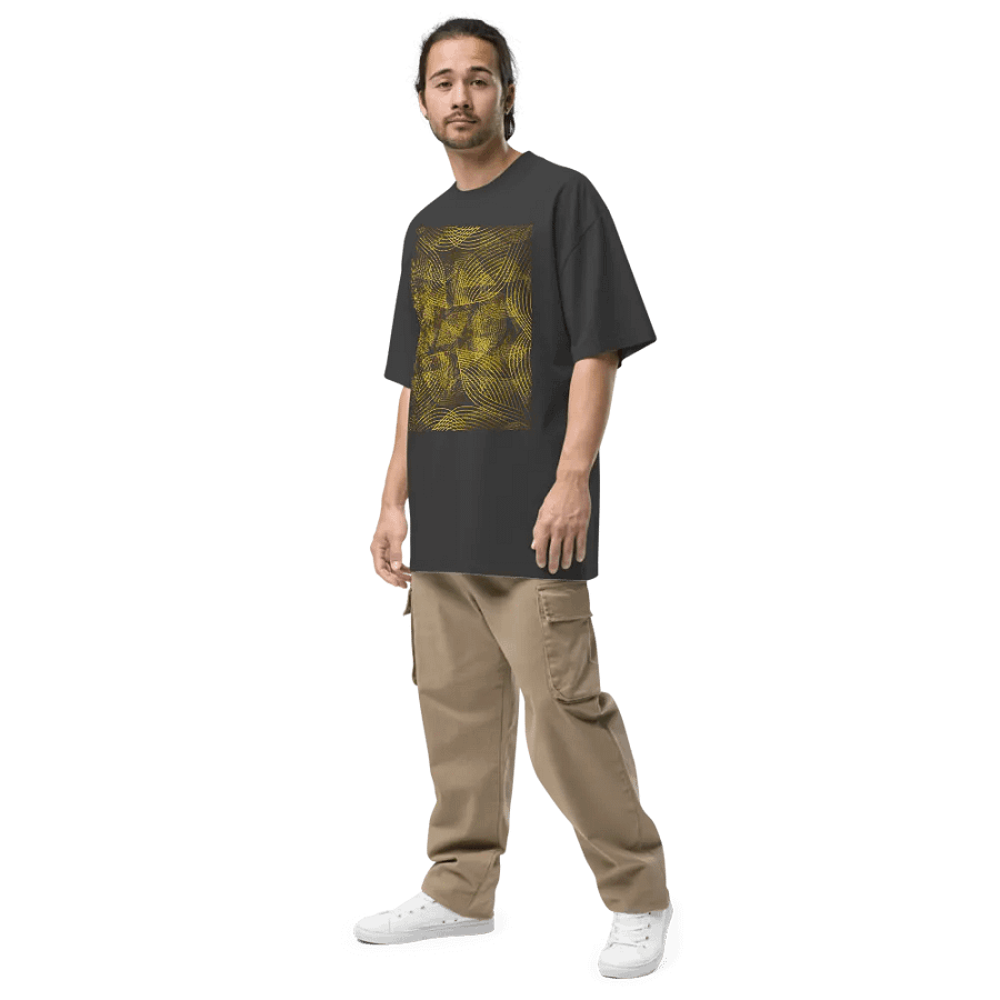 T-Shirt with golden lines and leaf design product image (5)