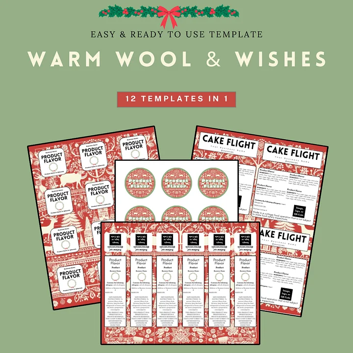 Warm Wool & Wishes Label Templates Bundle product image (1)