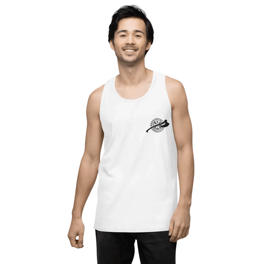 VEGVISIR & AXE - Tank Top Men Black Embroidery product image (4)