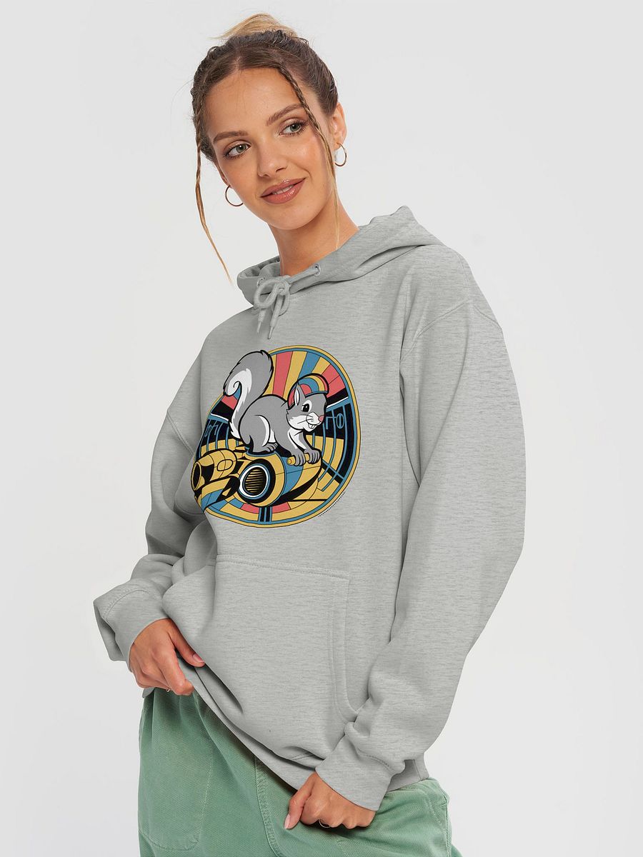 Premium, super soft Hoodie: Pooky chills with a robot product image (3)