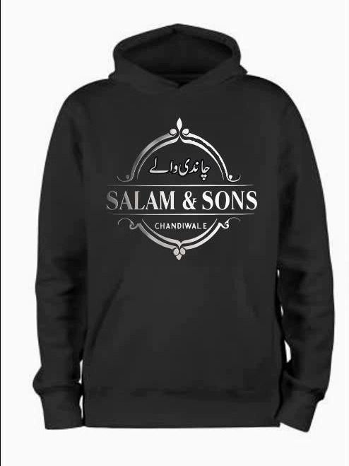SALAM & SONS CHANDIWALE Official Printed Black Hoodie product image (1)