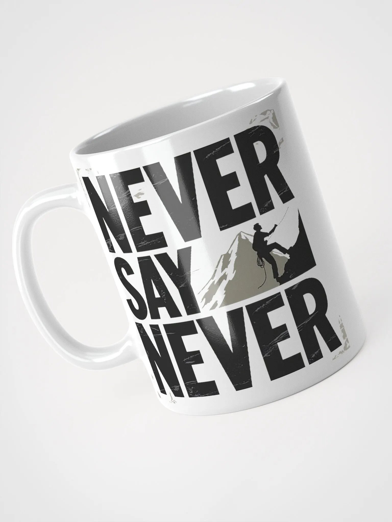 "Never Say Never" #Motivational Glossy White Mug product image (9)
