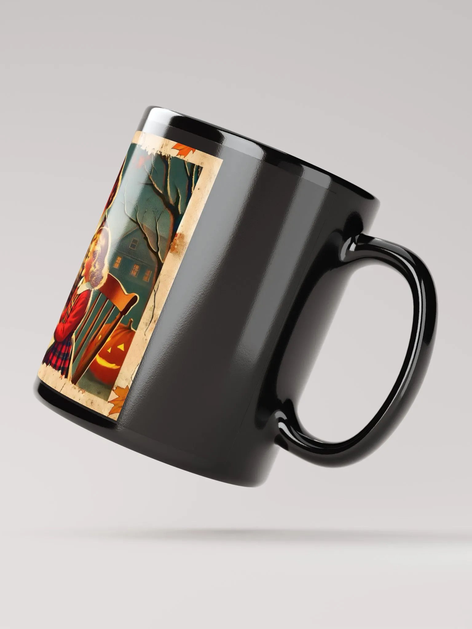 Vintage 1940s Halloween Family Pumpkin Carving Mug product image (3)