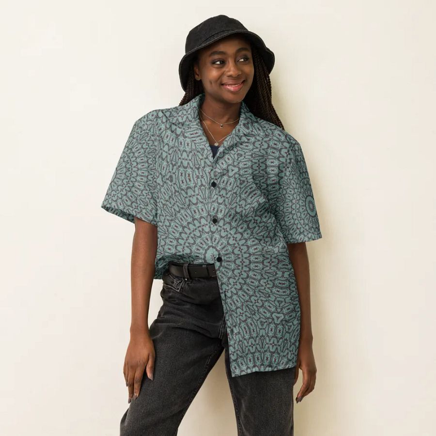 Pakistan's Ajrak Groove: Funky Floral Fusion: Hawaiian Shirt product image (6)