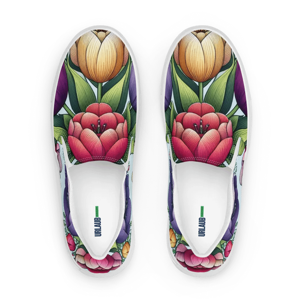 Women's Slip-On Canvas Shoes | KI-Design des Tulpen-Mandala-Motivs product image (2)