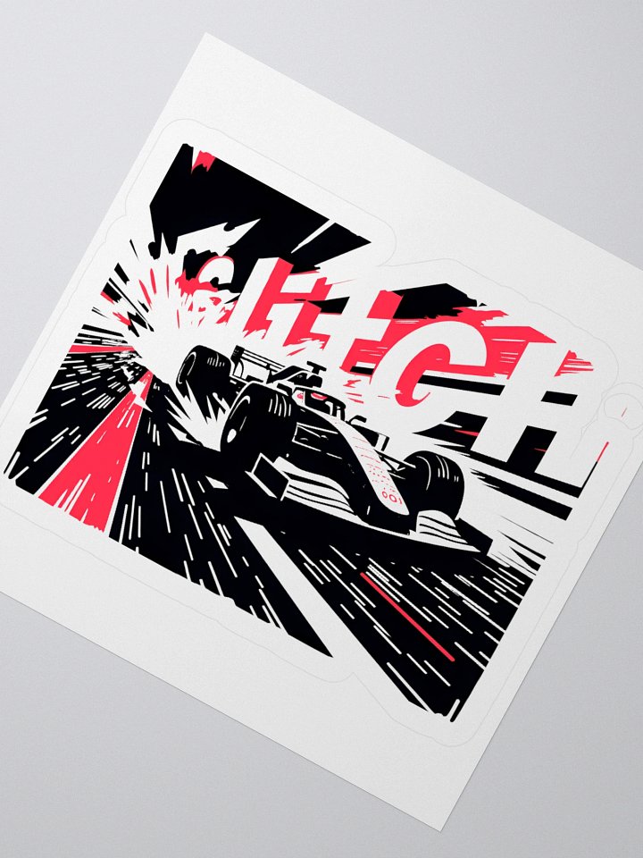 High-Voltage Racing | Glitch-Inspired Art Sticker product image (4)