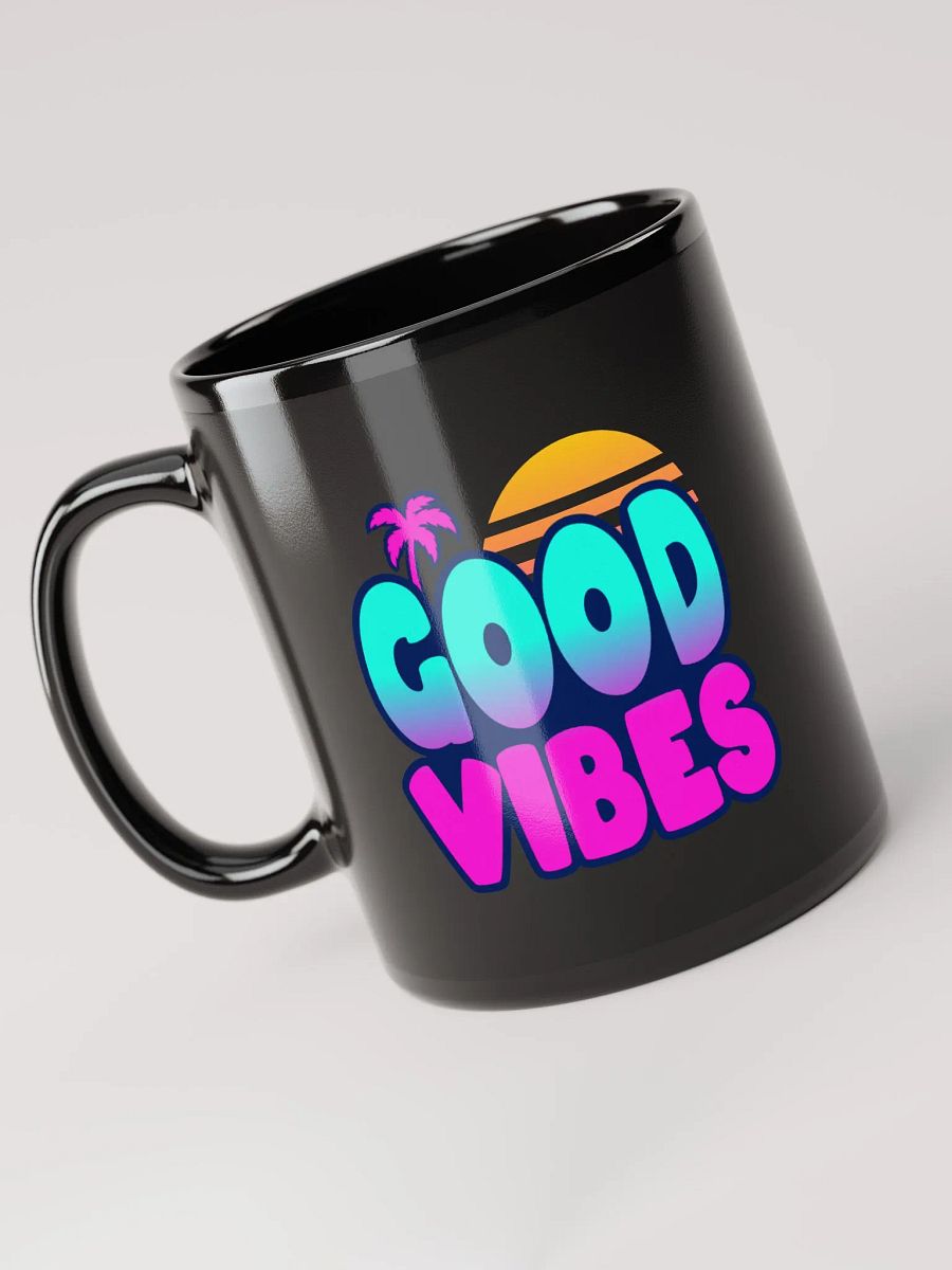 GOOD VIBES GLOSSY BLACK MUG product image (5)
