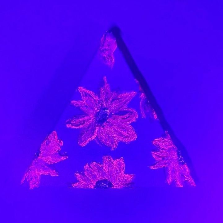'Pink Wildflowers' UV Reactive / Glow in the Dark Impasto Painting product image (2)