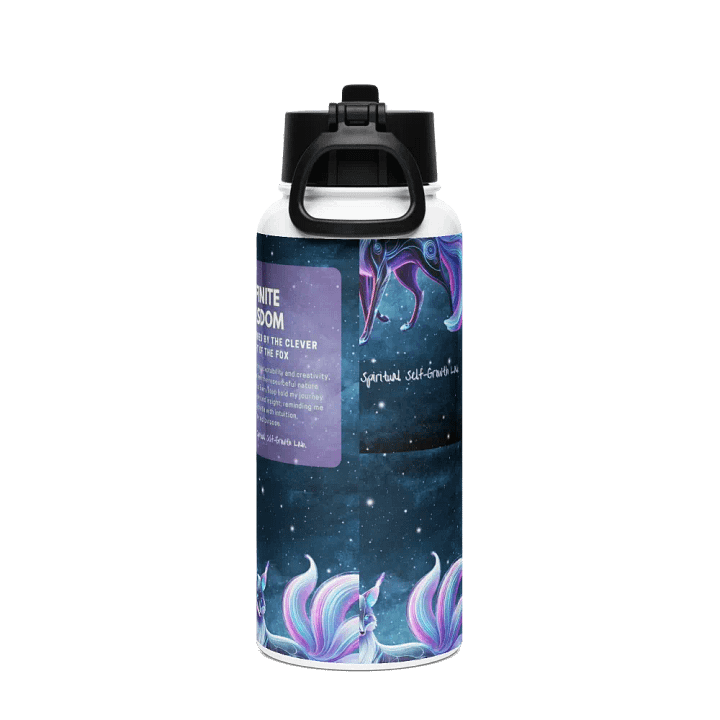"Infinite Wisdom" Fox Stainless Steel Water Bottle – A Companion for Insightful Growth product image (2)