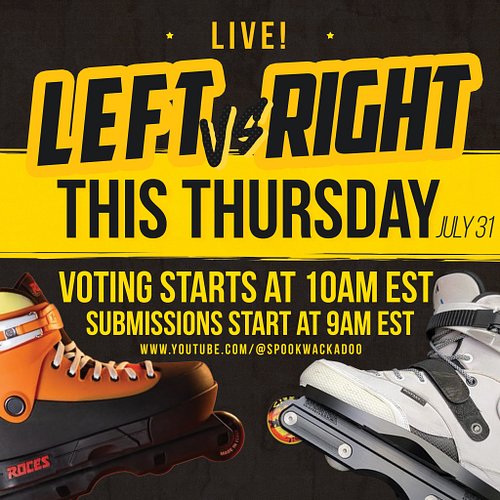 Another LvR this Thursday! Livestreamed on YouTube! Send me a photo of your skates to compete! 

If you'd like to sponsor the...