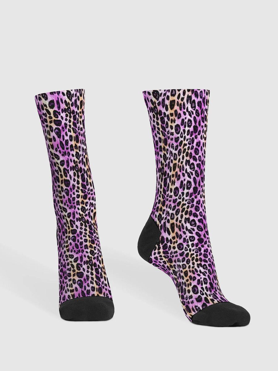 Purple Beige Leopard Socks product image (2)
