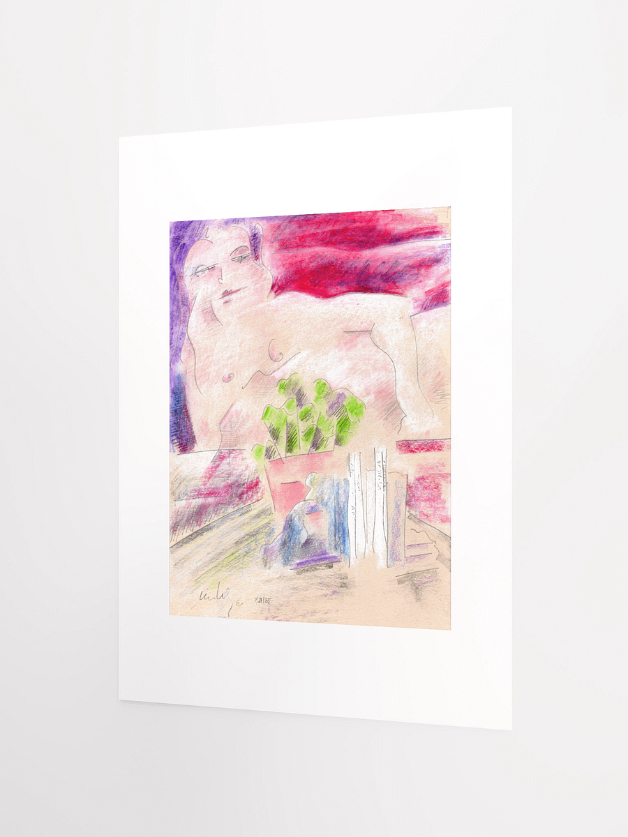 Pink Figure w/Books & Flowers: What Made the Boom 07.24.85 print product image (3)