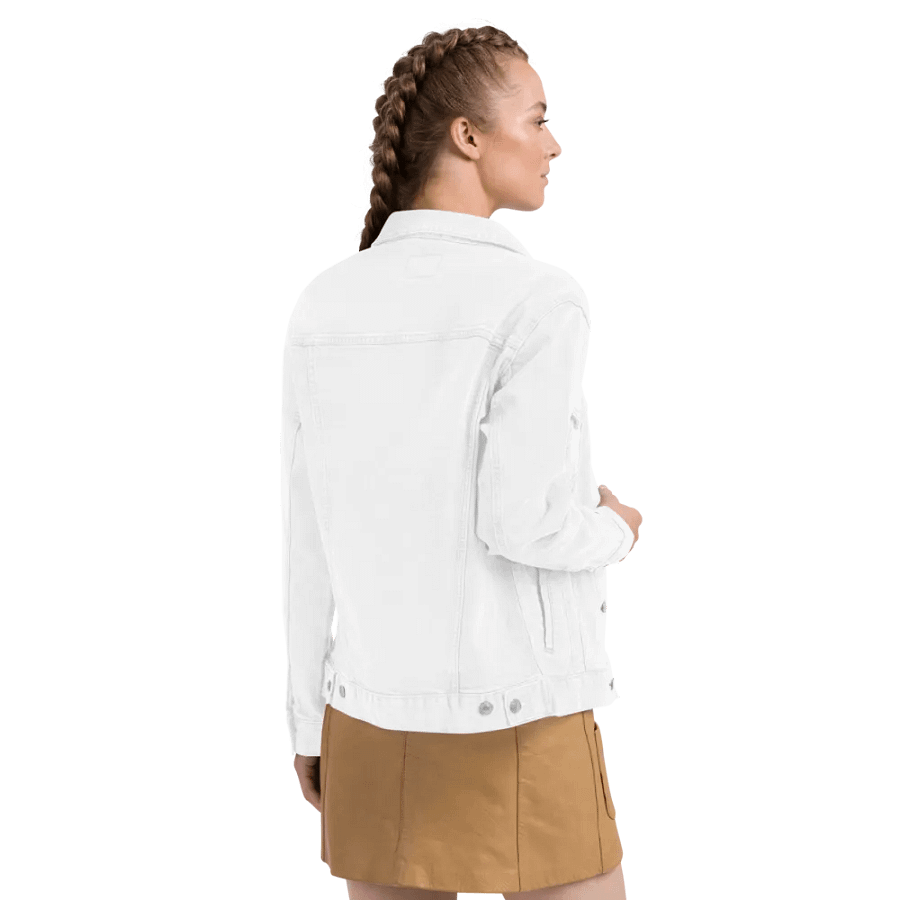 EXCLAIMING MENTALLY (white) embroidered denim jacket product image (5)