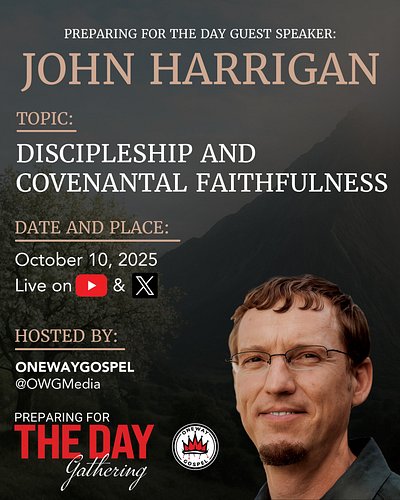 Discipleship & Covenantal Faithfulness with John Harrigan, Oct 10, 2025.

Online event, live on YouTube and X.
What keeps dis...