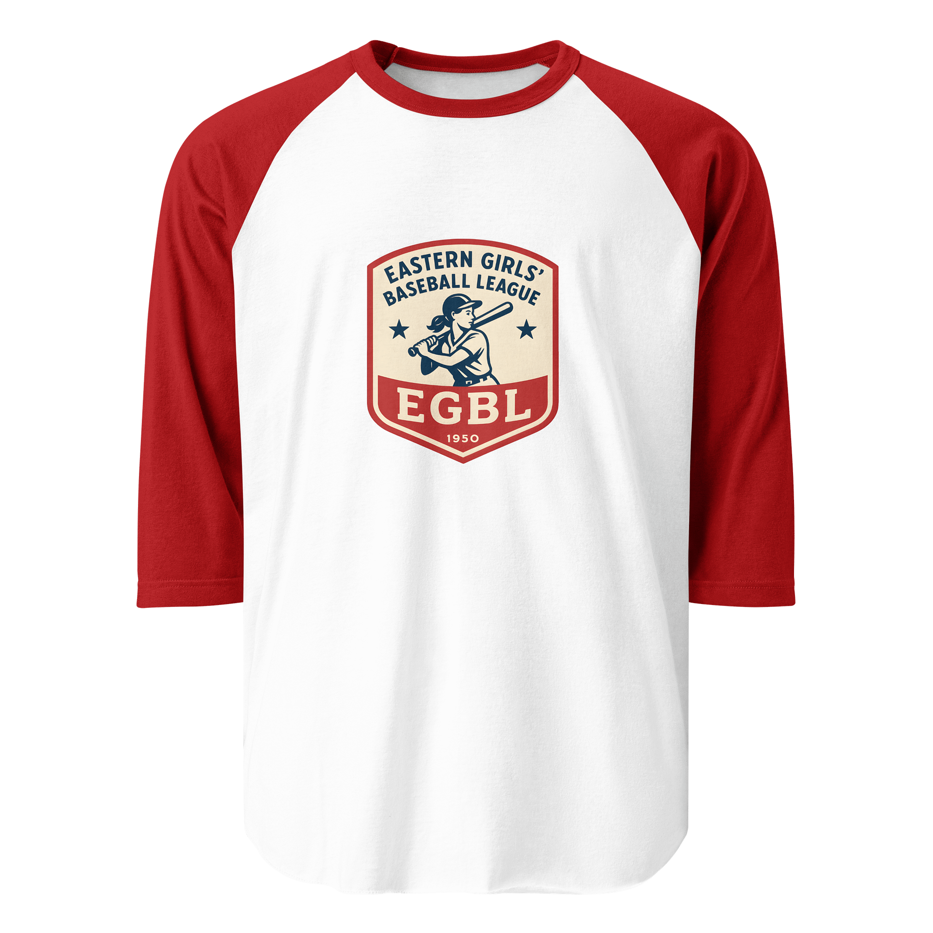 EGBL Legacy Collection Tultex Fine Jersey Raglan Tee White/Red product image (1)