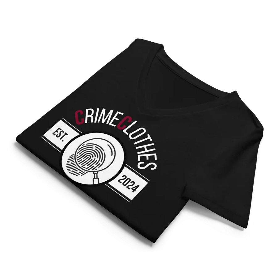 CrimeClothes True Crime Junkie Logo Relaxed V-Neck T-Shirt product image (9)