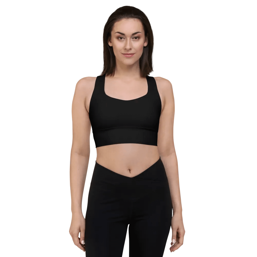 Pure Black Longline Sports Bra product image (3)