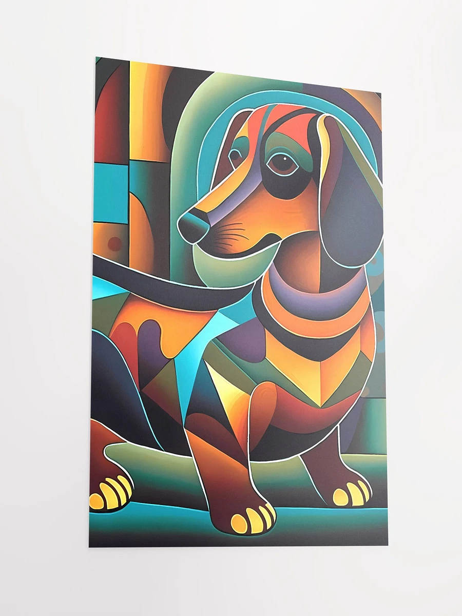 Dachshund Geometric Abstract Art Cubist Style Matte Poster product image (4)