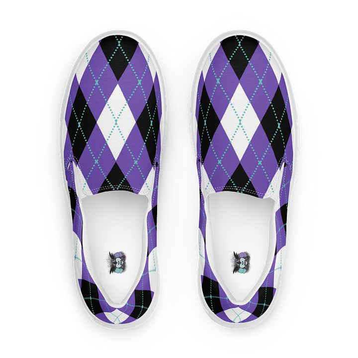 Purple Argyle Women's Slip-On Shoes product image (1)