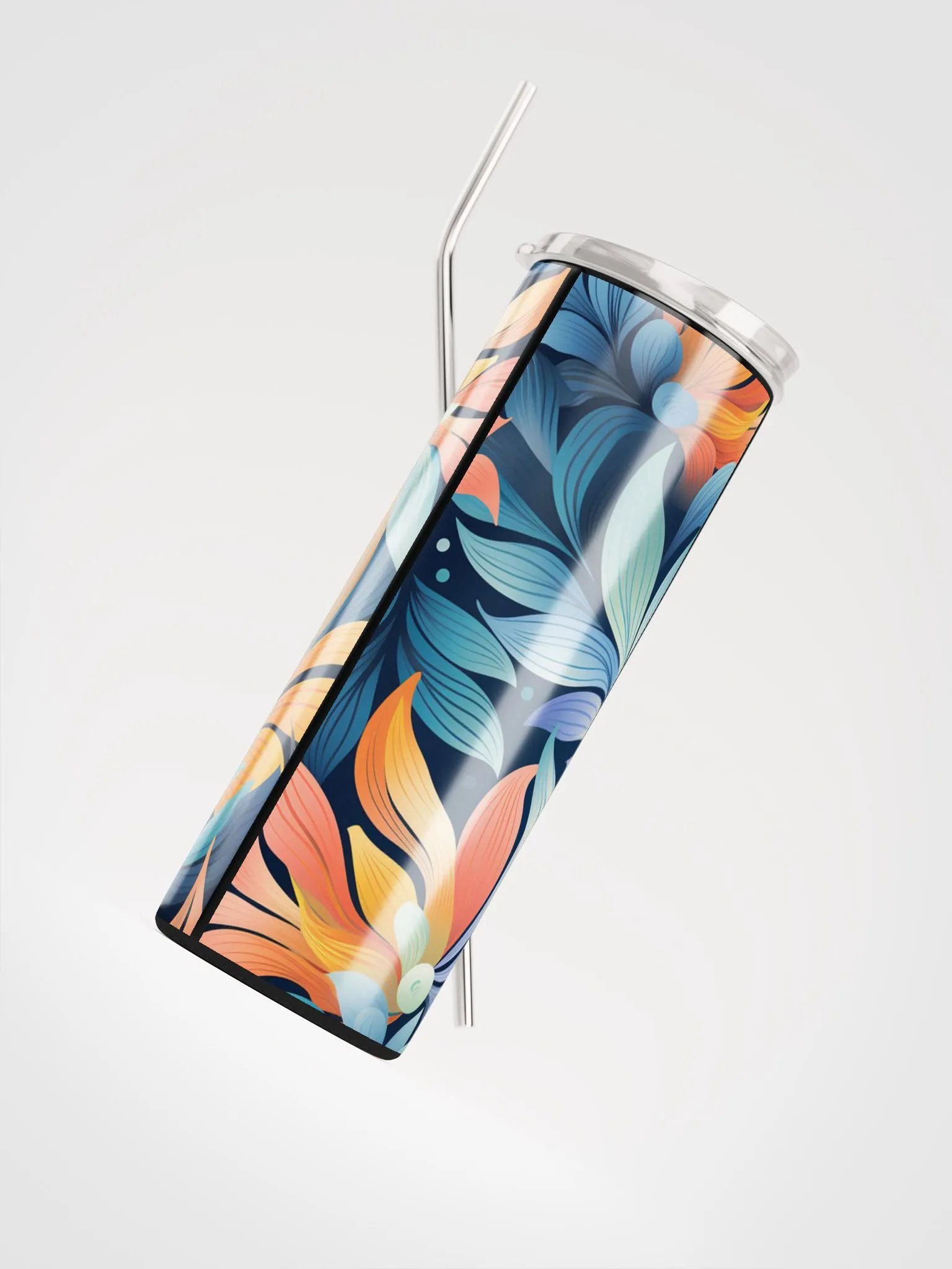 20oz Vibrant Pastel Forest Leaves Stainless Steel Tumbler – Stylish & Durable product image (4)