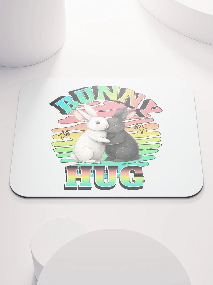 Bunny Hug Rabbit Rainbow Mouse Pad product image (2)