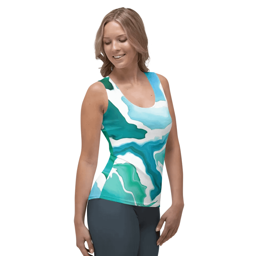 Green and white Abstract Art design Women's Tank Top product image (1)