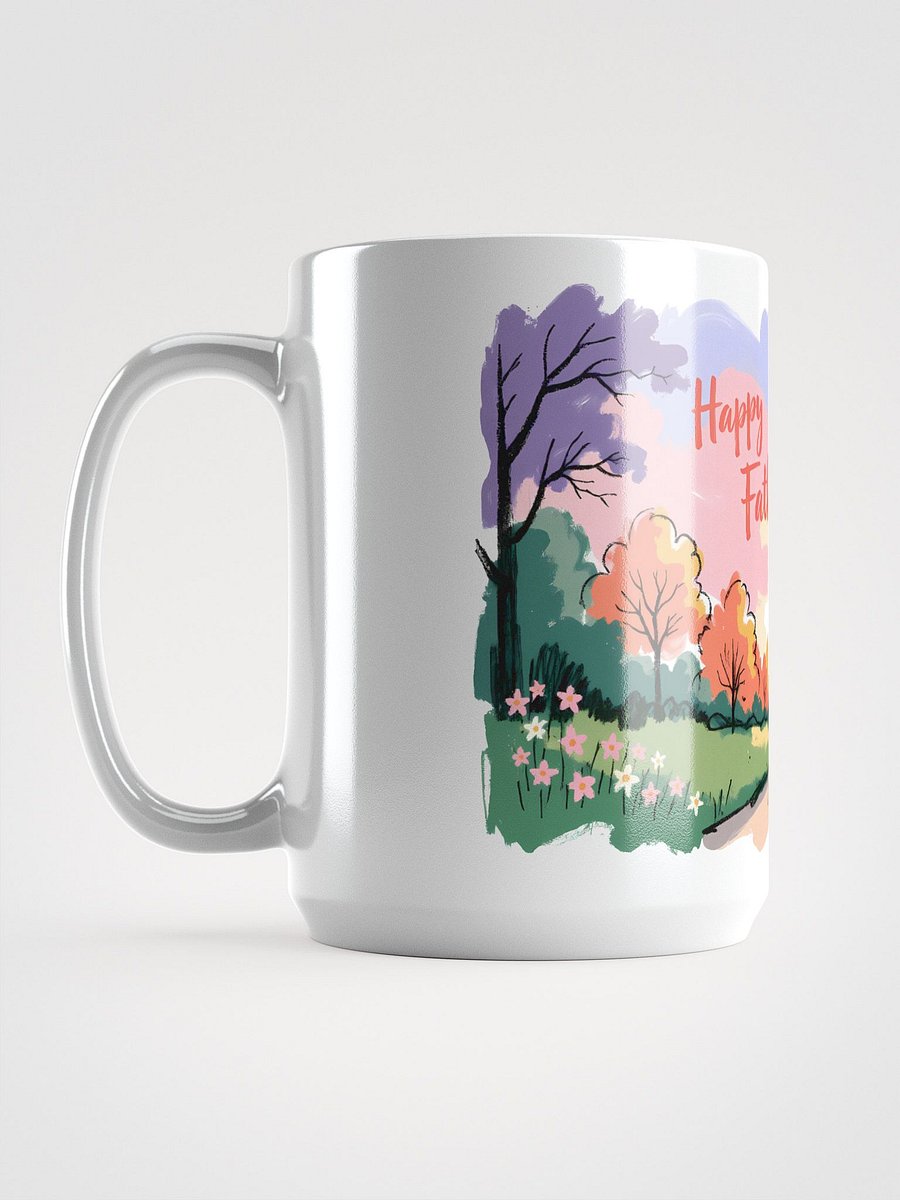 Joyful Father’s Day Walk | Vibrant Family Art Print Glossy Mug product image (6)