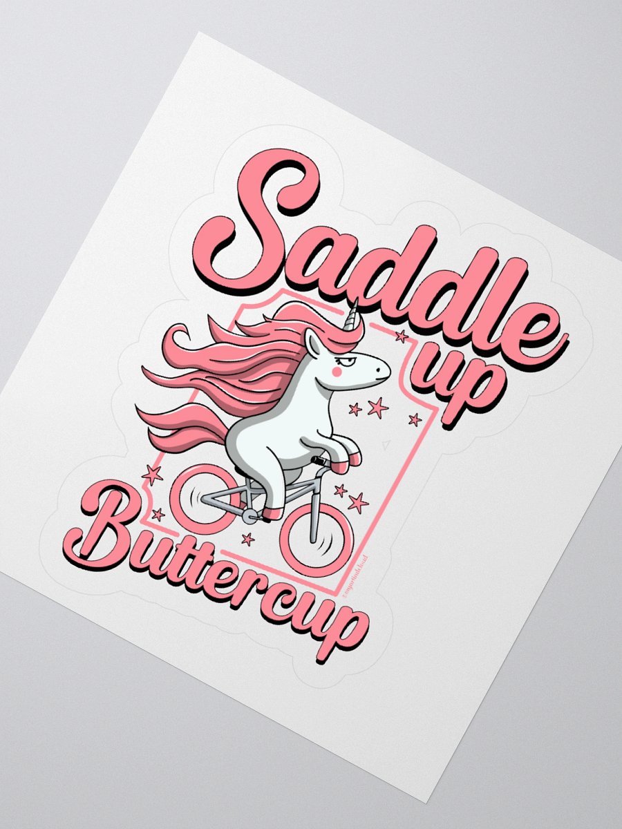 Cute Saddle Up Buttercup Unicorn Sticker – Funny Cycling Vinyl Sticker for Laptops, Water Bottles & Notebooks product image (2)