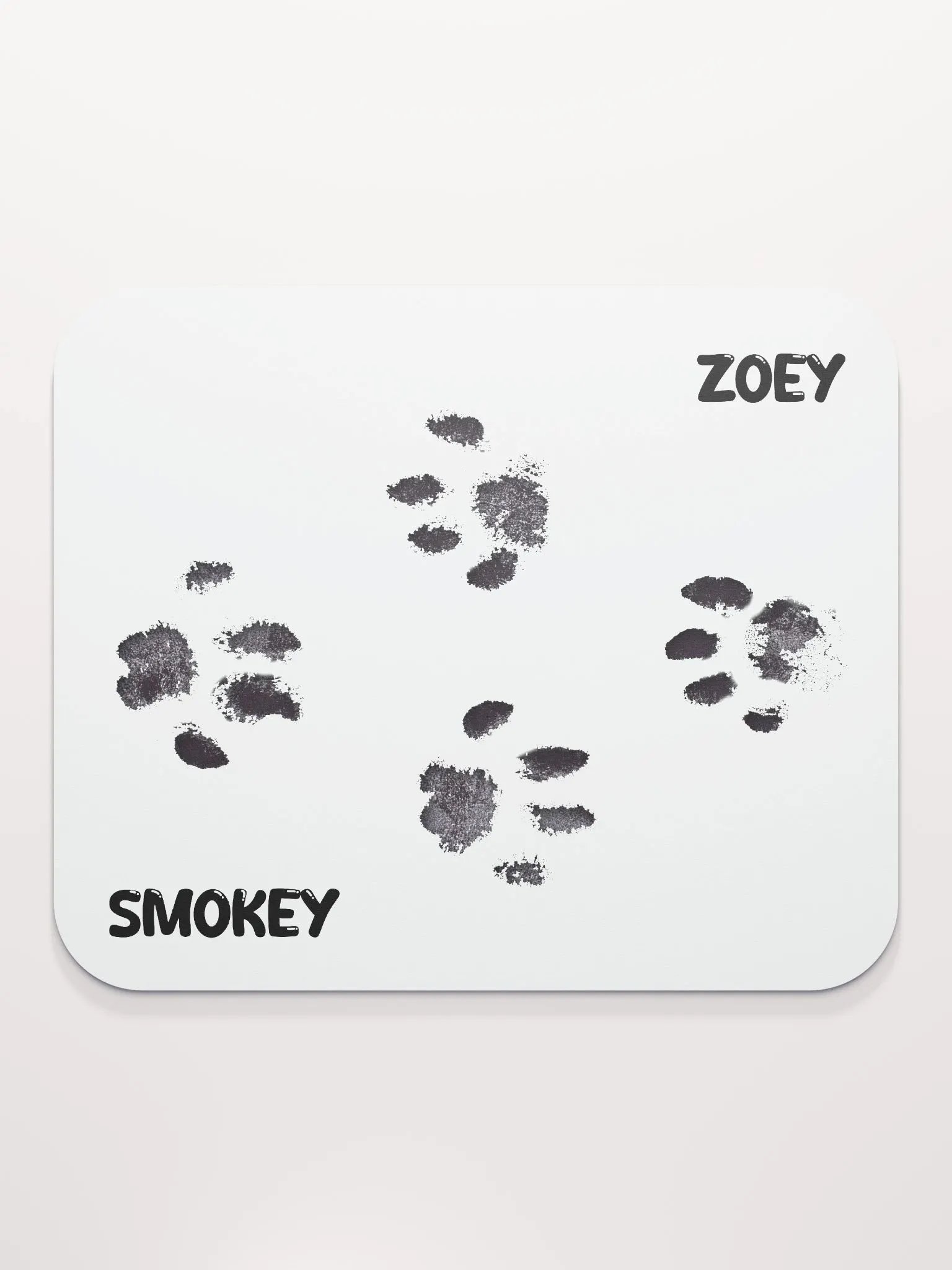 Smokey & Zoey Paw Print Classic Desk Mat (White) product image (2)