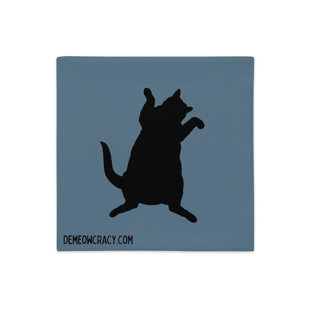 Dancing DeMeowcracy Kitties Reversible Pillow Cover - Slate Blue product image (5)