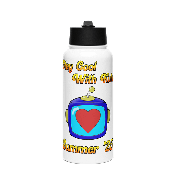 Limited Summer Edition - Hydrate! Steel Water Bottle w/ Straw Lid product image (1)