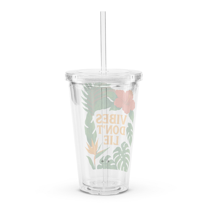 Vibes Don’t Lie” 16 oz Clear Tumbler – Double Wall, Bold Energy product image (2)