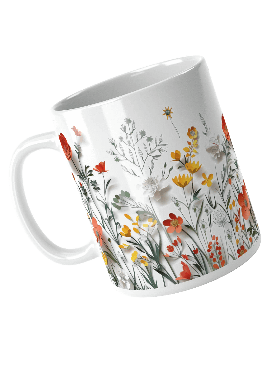 Multicolor Floral White Glossy Ceramic Mug by Treasure Pie product image (5)