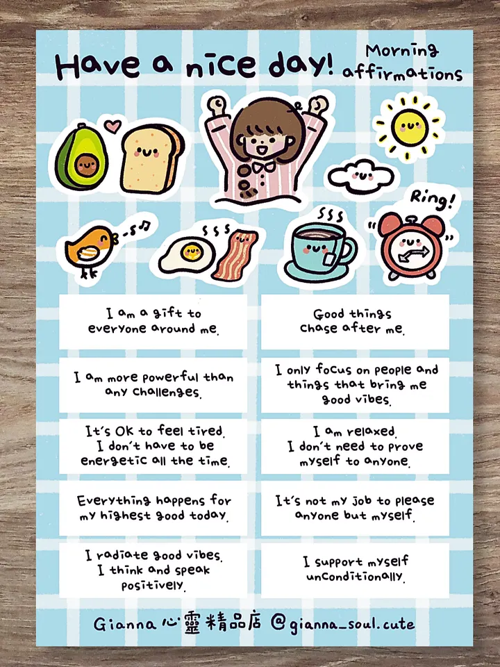 Have a nice day! Morning Affirmations | Positivity Sticker Sheet product image (1)