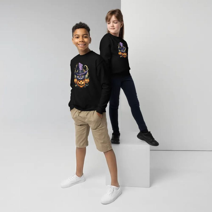 KIDS Witch Cat Youth Sweatshirt product image (10)